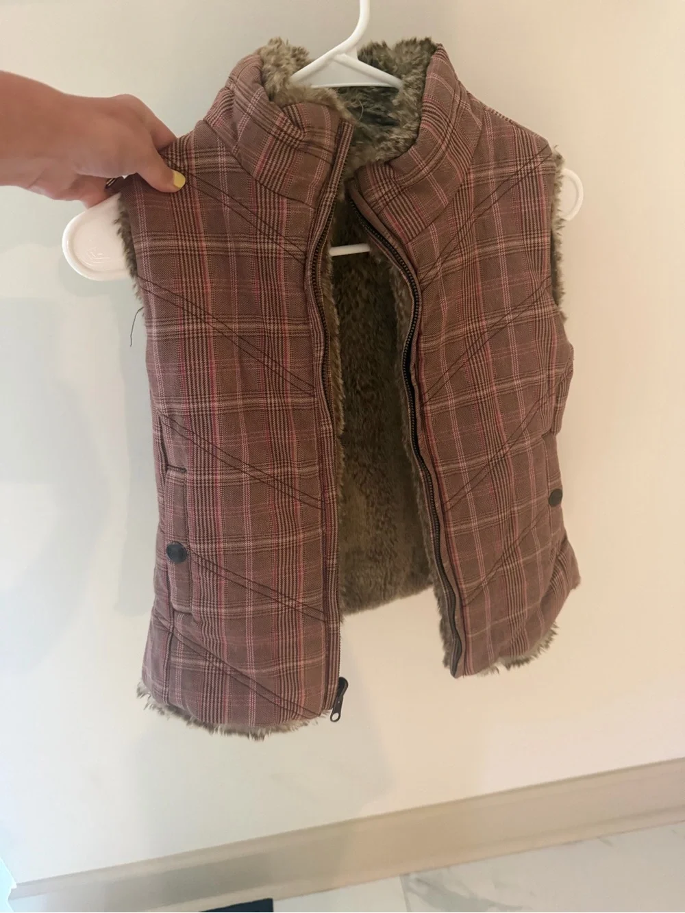 Y2K Plaid Puffer Vest - Picture 2 of 4